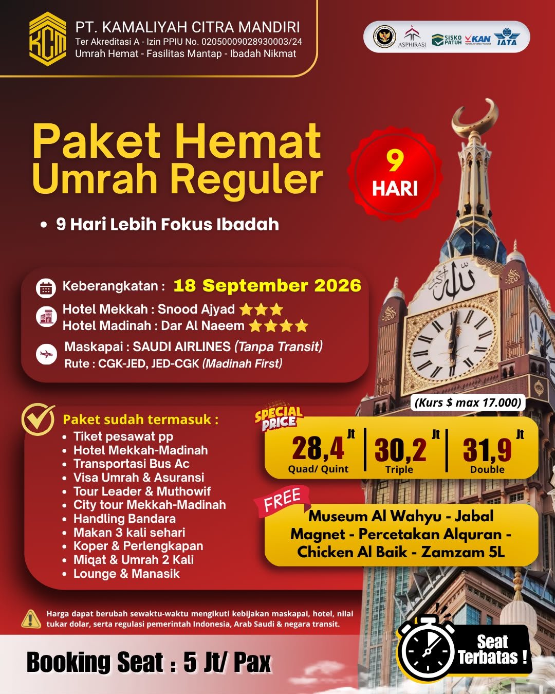 Paket Hemat Umrah Reguler | Spesial City Tour Thaif
