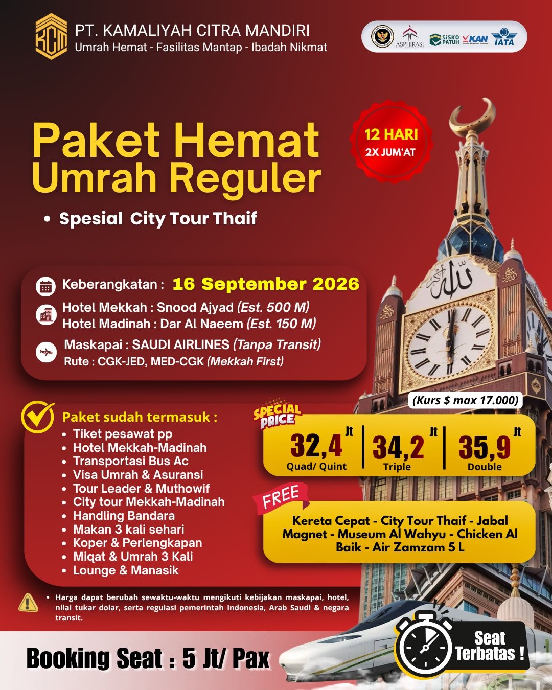 Paket Hemat Umrah Reguler | Spesial City Tour Thaif