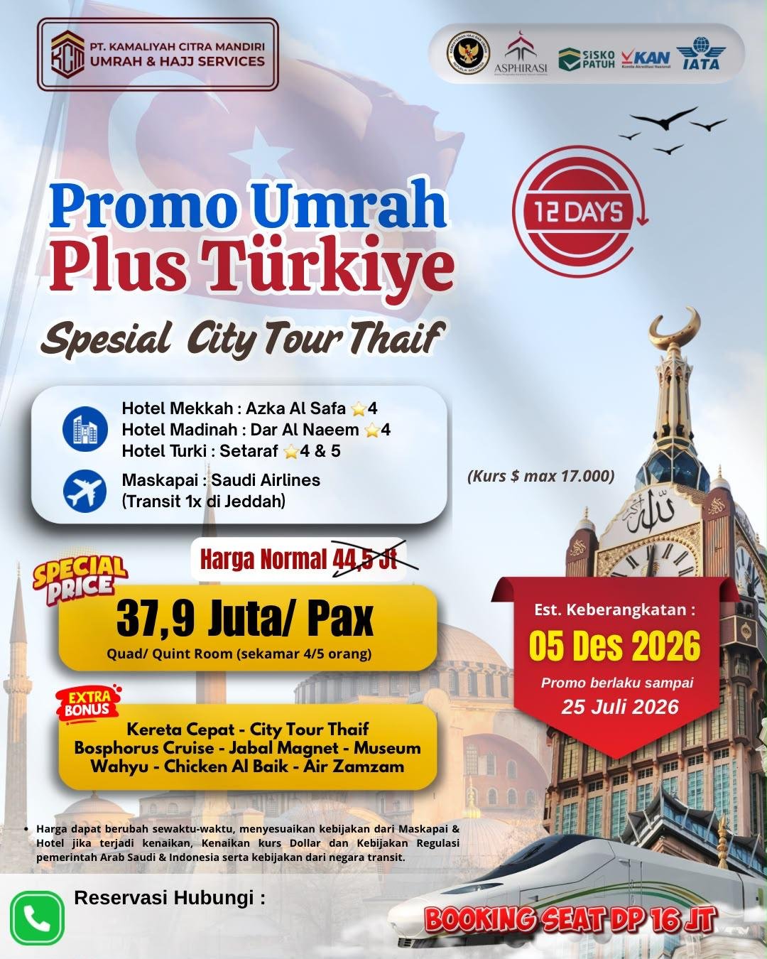 Promo Umrah Plus Turkiye | Spesial City Tour Thaif