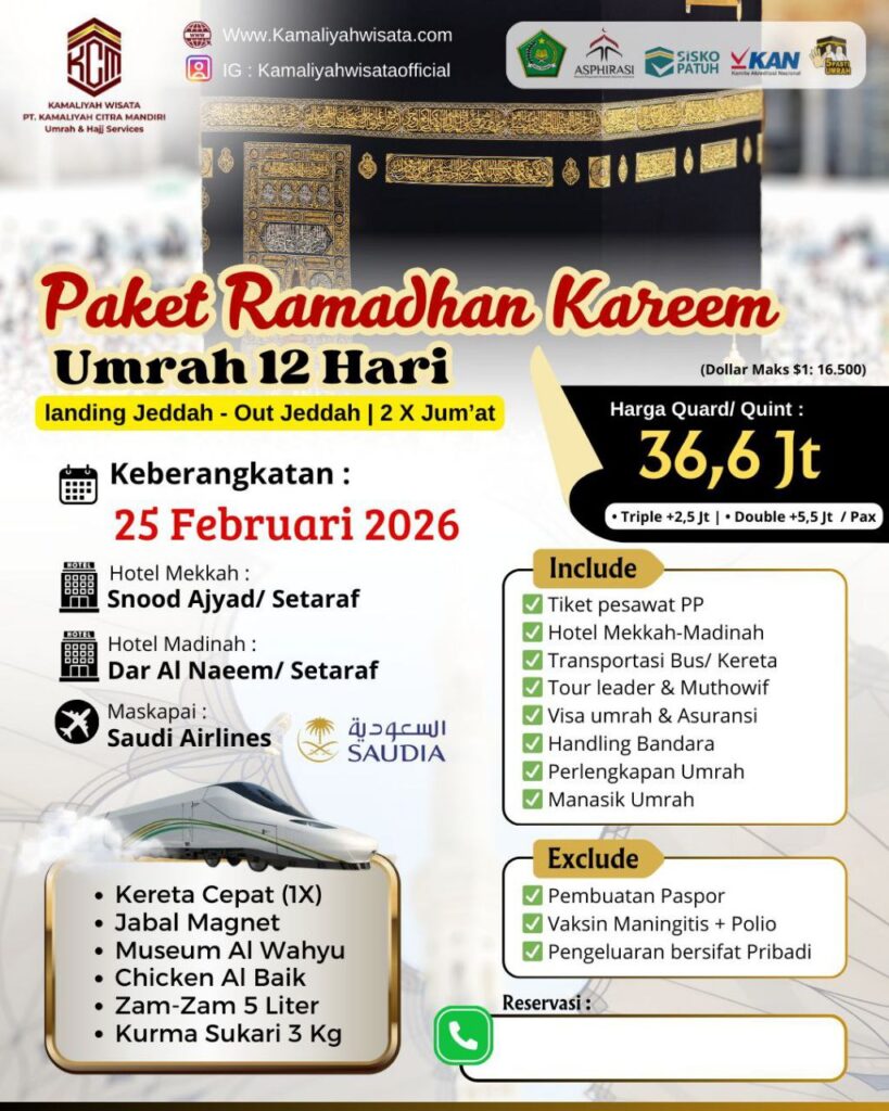 umrah februari 2026 KCM