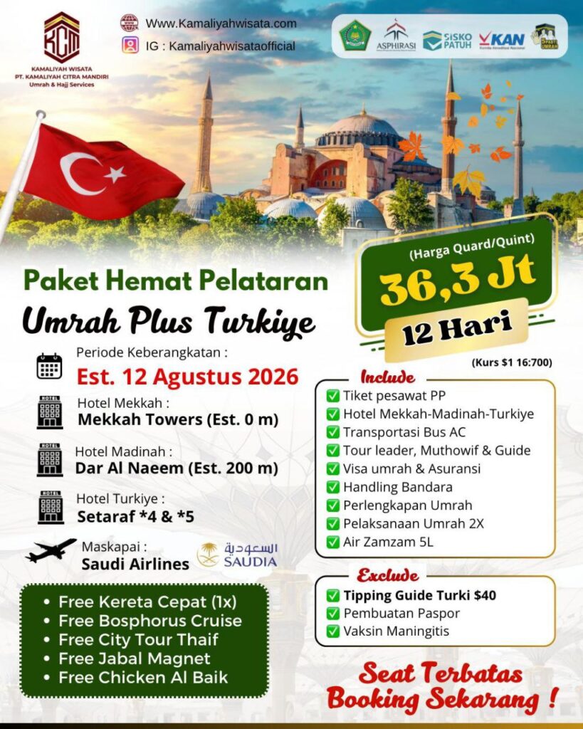 Umrah bulan Agustus 2026 KCM