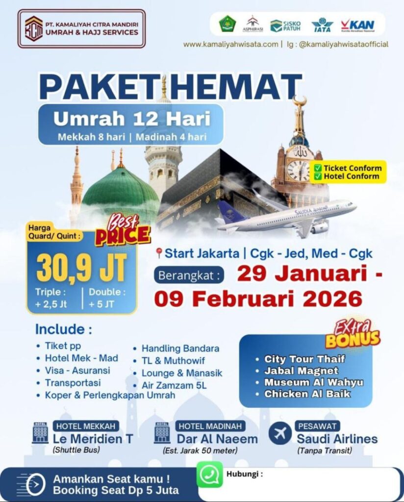 umrah 29 januari 2026 KCM