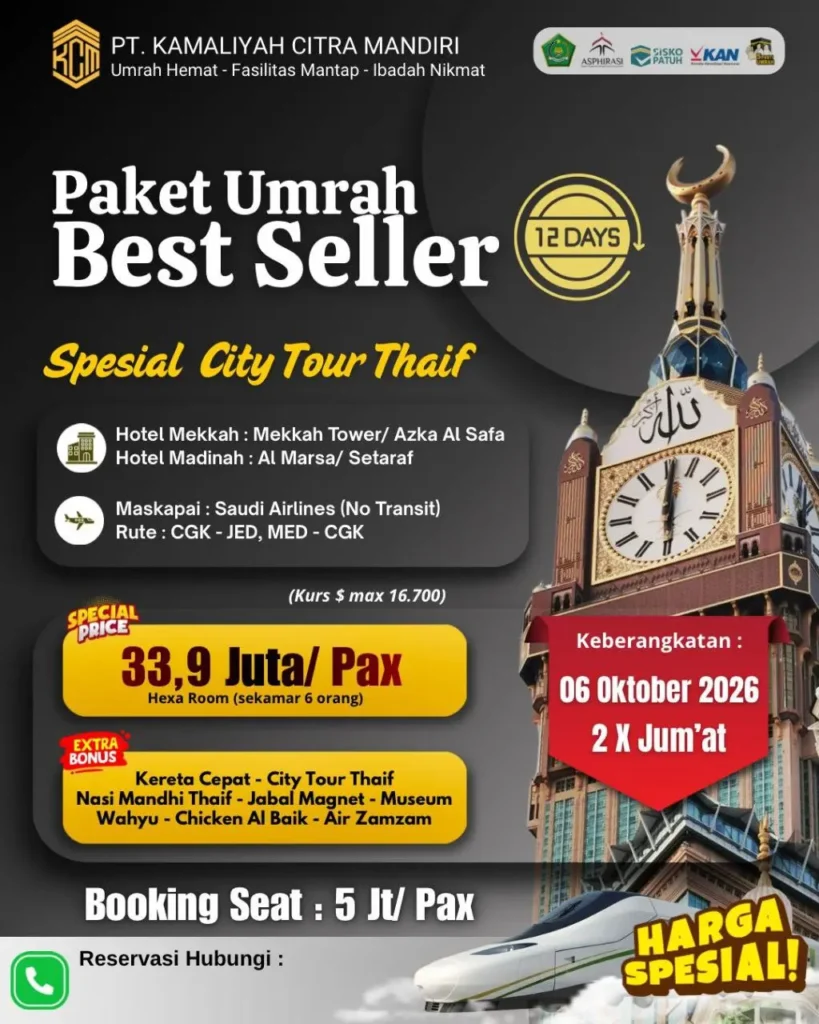 umrah best seller 6 oktober 2026 KCM