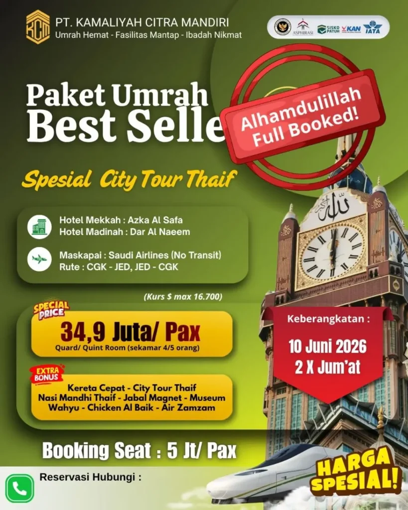 umrah best seller thaif 10 juni 2026