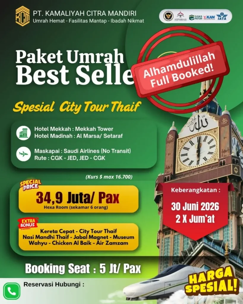 umrah best seller thaif 30 juni 2026