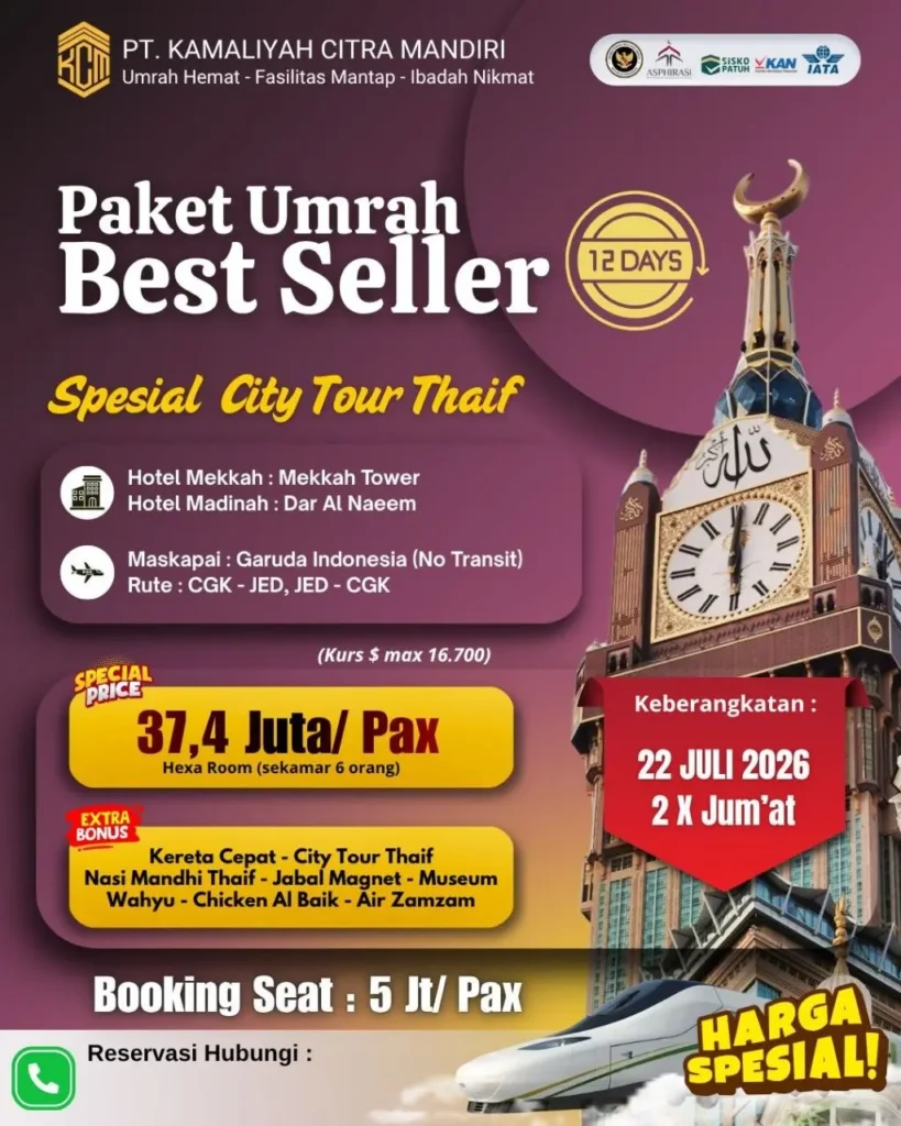 umrah juli 2026 kcm