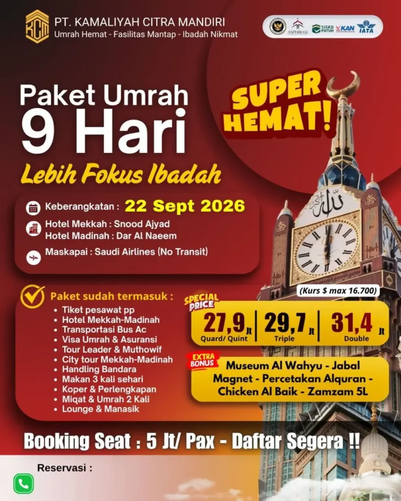 umrah kcm september 2026